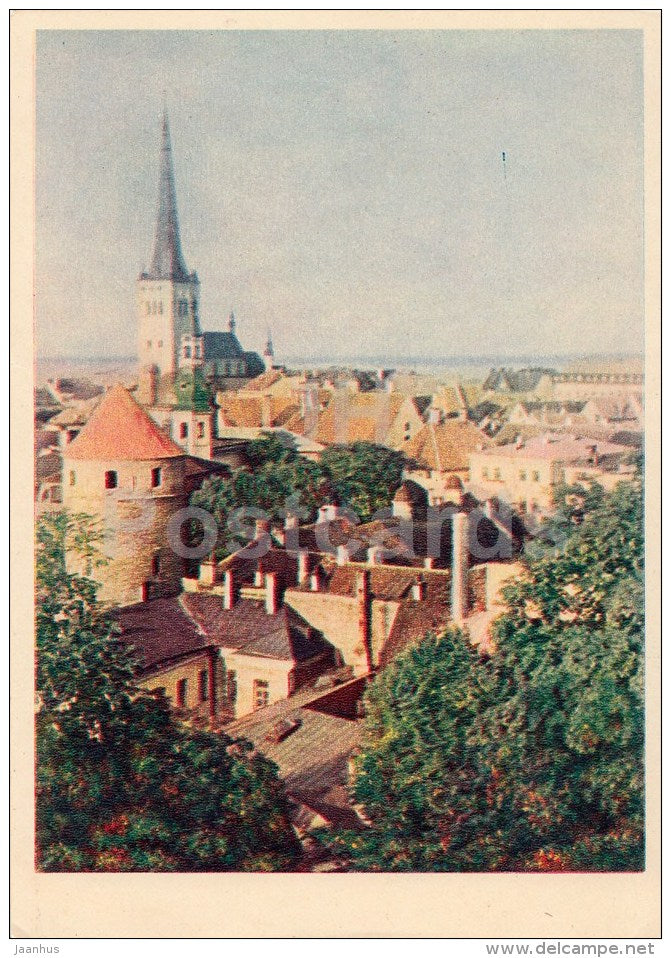 Old Town - Tallinn - 1956 - Estonia USSR - unused - JH Postcards
