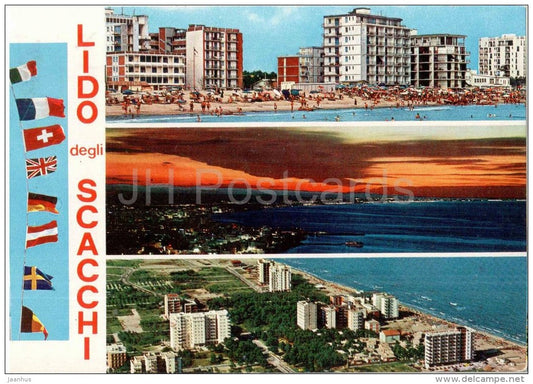 Lido degli Scacchi - beach - Ferrara - Emilia-Romagna - 13171 - Italia - Italy - sent from Italy to Germany 1973 - JH Postcards
