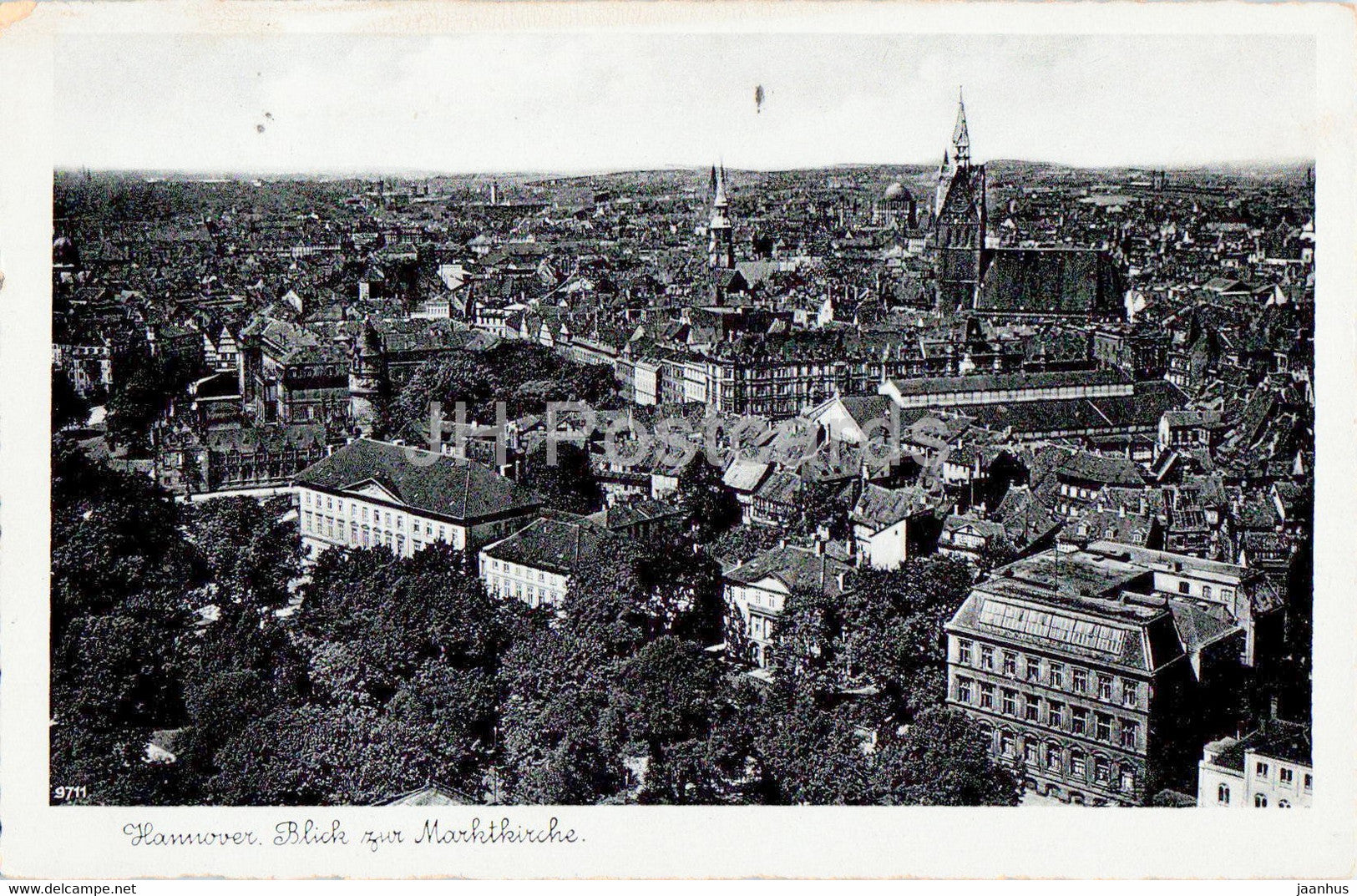 Hannover - Blick zur Marktkirche - church - 9711 - old postcard - 1940 - Germany - used - JH Postcards