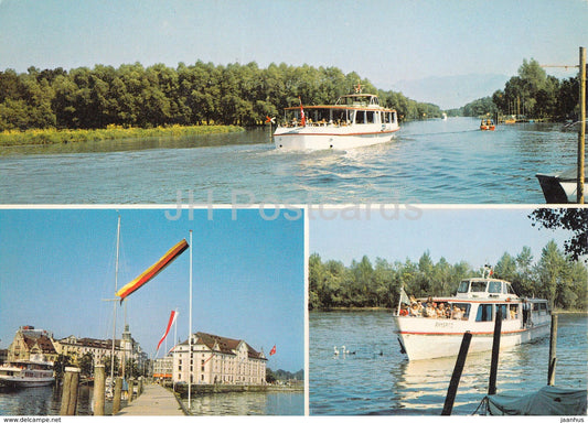 Rhyspitz in Fahrt bei Altenrhein - Rorschach Hafen - Rhyspitz bein Anlegen - passenger boat - Switzerland - unused - JH Postcards