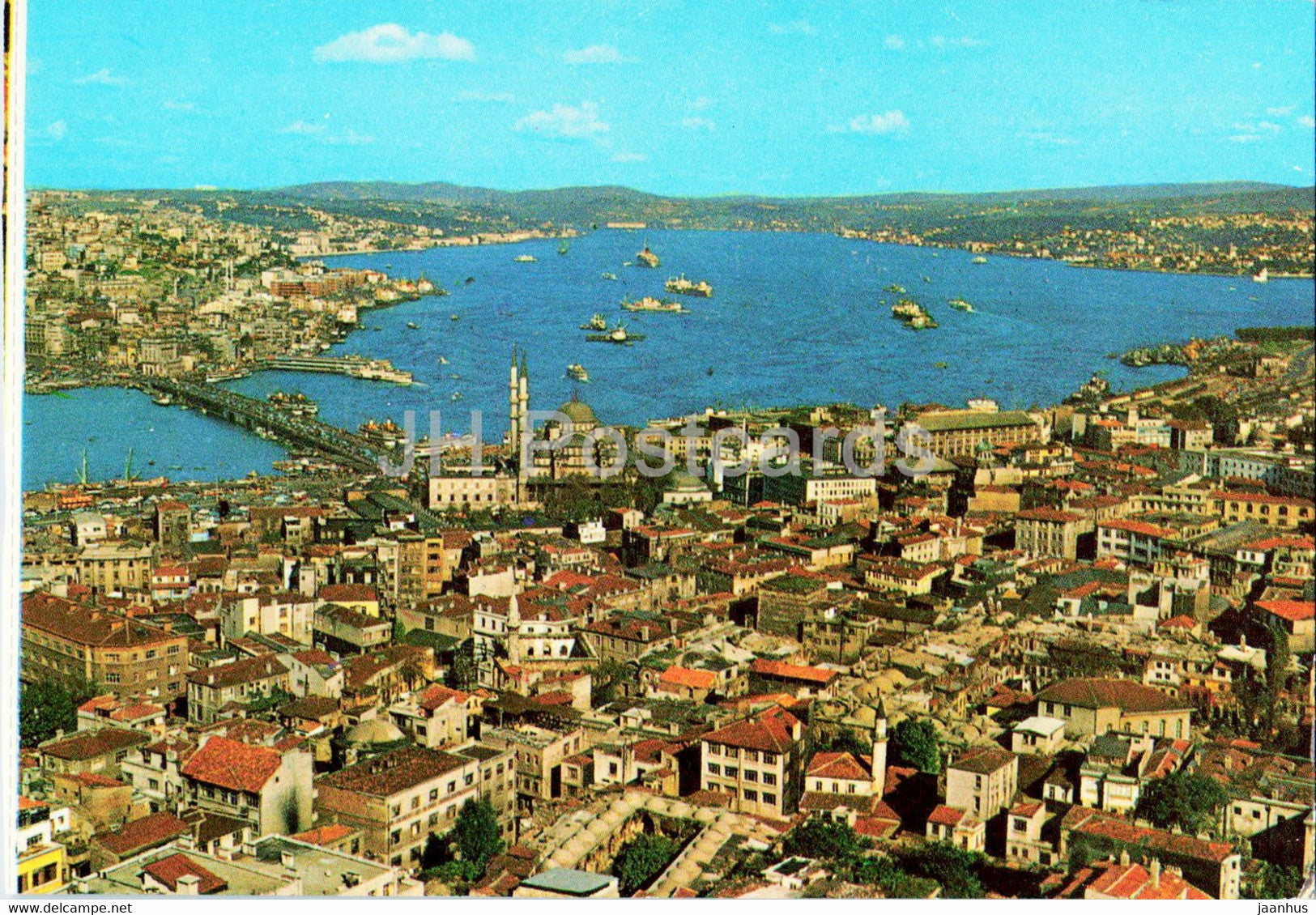 Istanbul - A view of Galata Bridge - Bosphorus - Scufary - Celik - Turkey - unused - JH Postcards