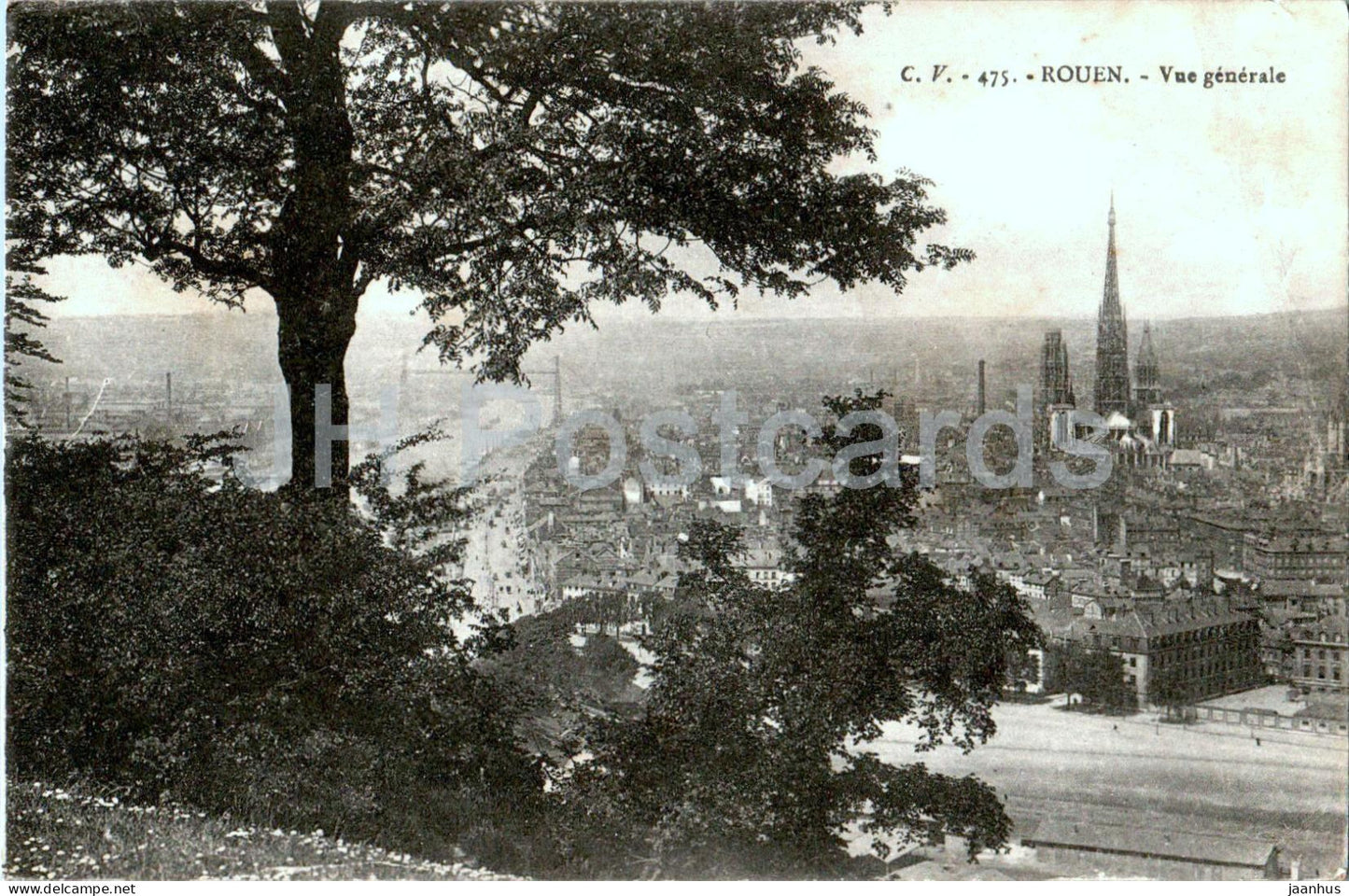 Rouen - Vue Generale - 475 - old postcard - 1918 - France - used - JH Postcards