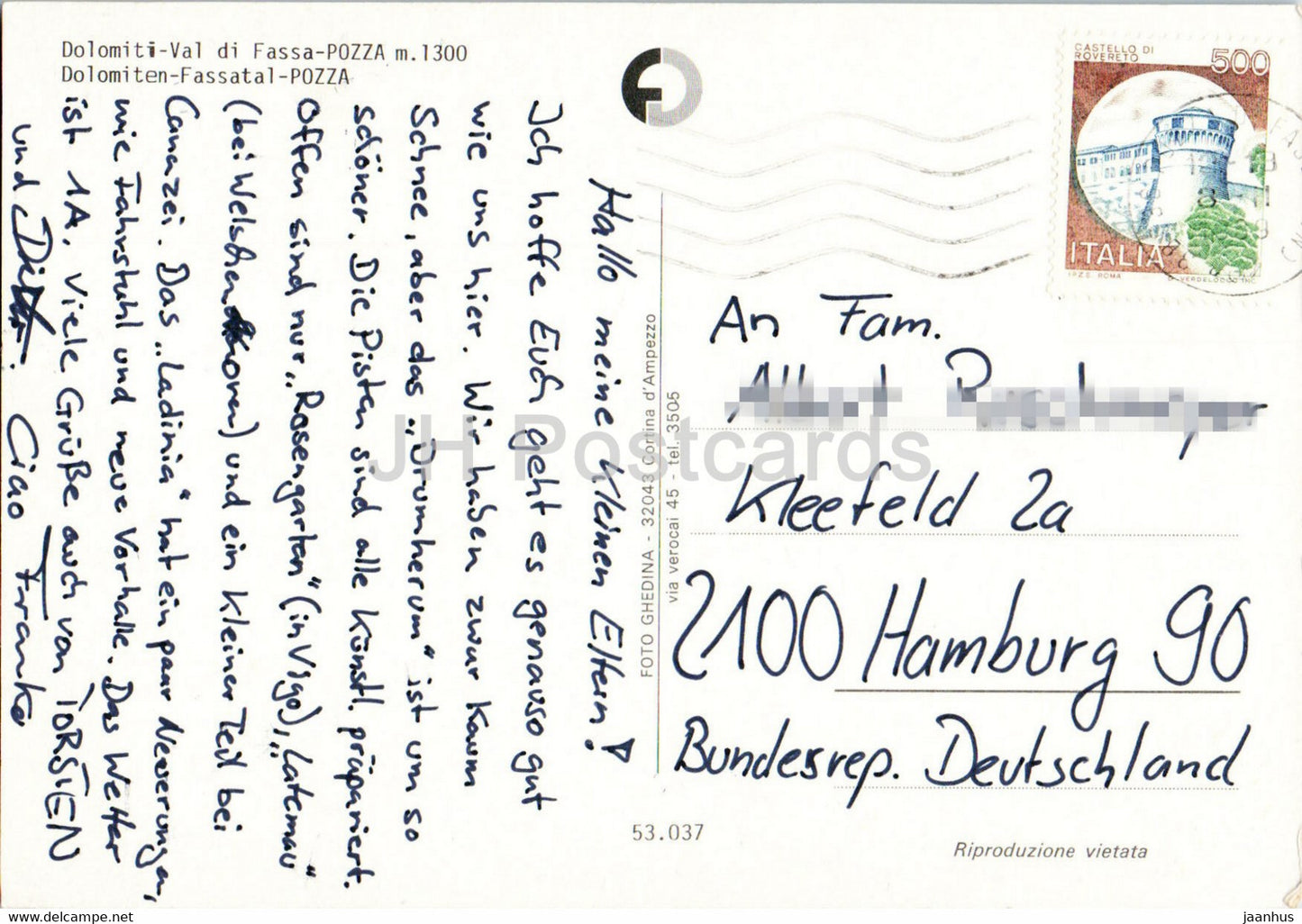 Pozza di Fassa - Dolomiti - alpine skiing - 1989 - Italy - used