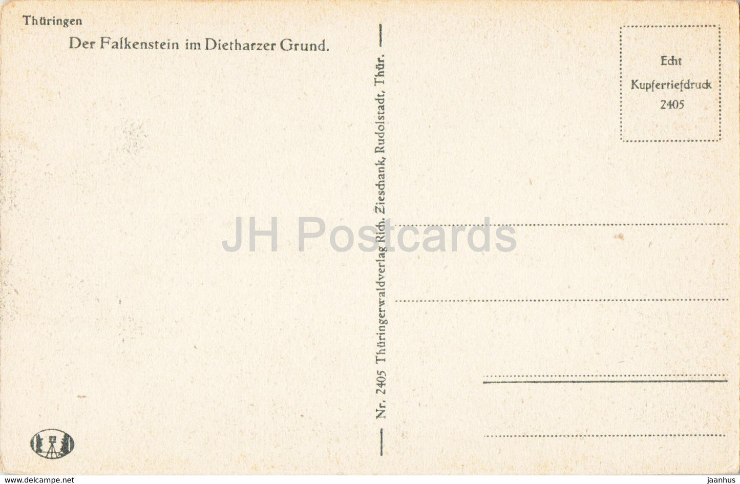 Der Falkenstein im Dietharzer Grund - 2405 - carte postale ancienne - Allemagne - inutilisée