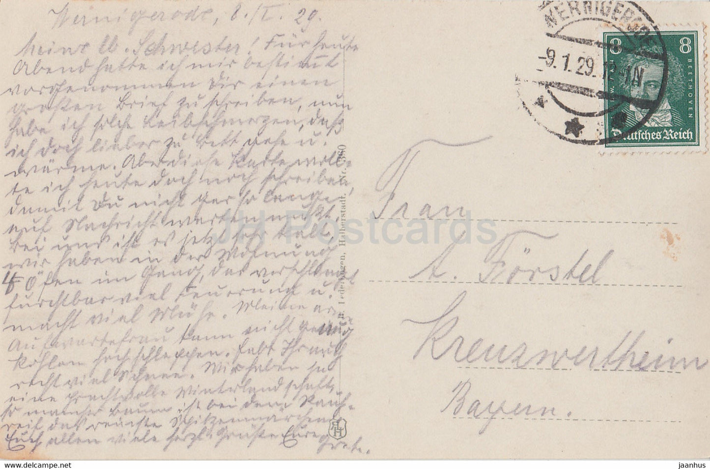 Harz im Winter - old postcard - 1929 - Germany - used