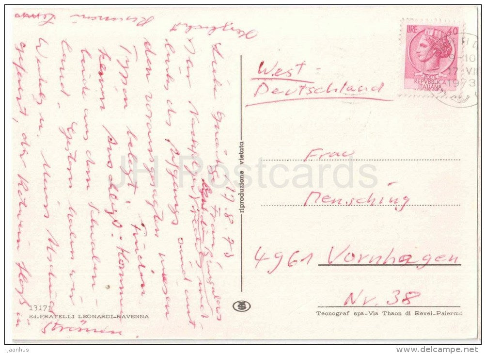 Lido degli Scacchi - beach - Ferrara - Emilia-Romagna - 13171 - Italia - Italy - sent from Italy to Germany 1973 - JH Postcards