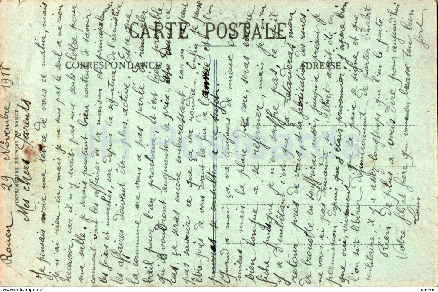 Rouen - Vue Generale - 475 - alte Postkarte - 1918 - Frankreich - gebraucht 