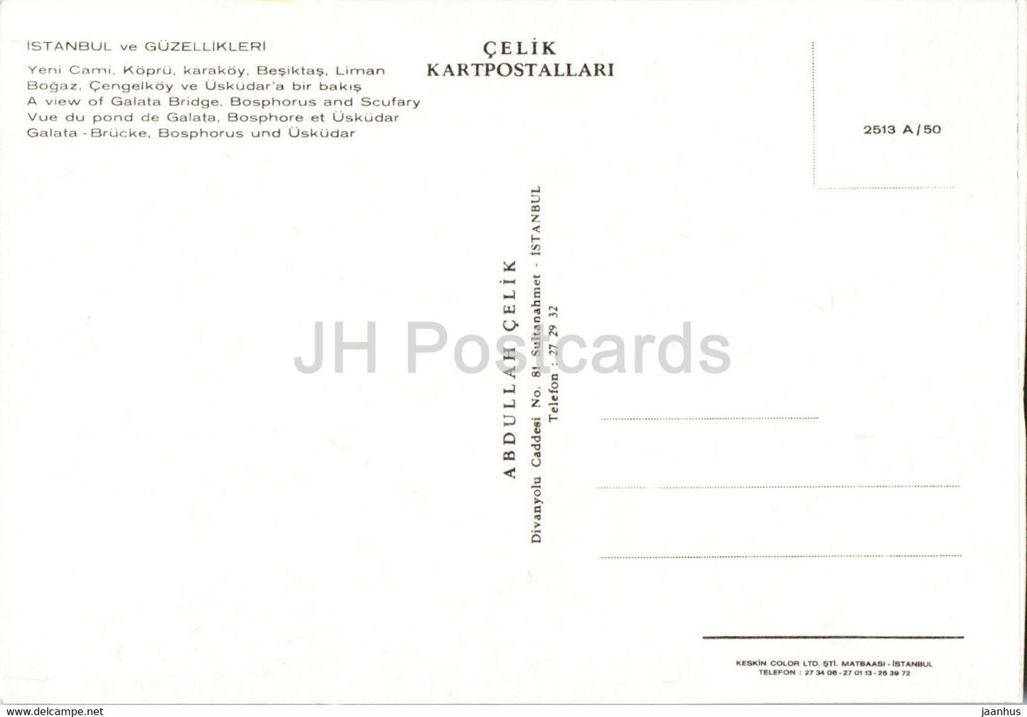 Istanbul - A view of Galata Bridge - Bosphorus - Scufary - Celik - Turkey - unused