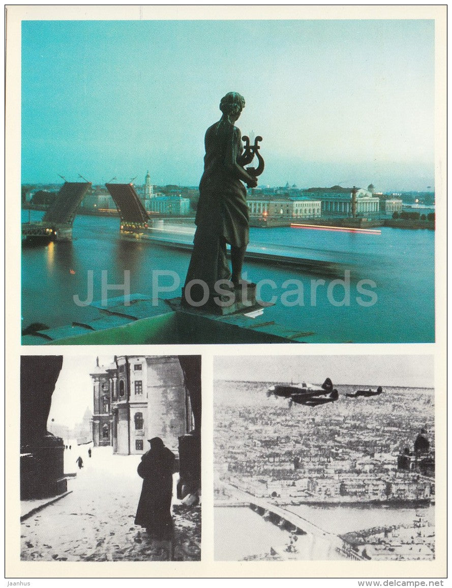 Neva river during White Nights - Air Patrol Leningrad - St. Petersburg - large format card - 1979 - Russia USSR - unused - JH Postcards