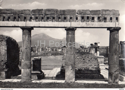 Pompei - Pompeii - Il Foro - Portico a Sud - forum - ancient - 1960 - Italy - used - JH Postcards