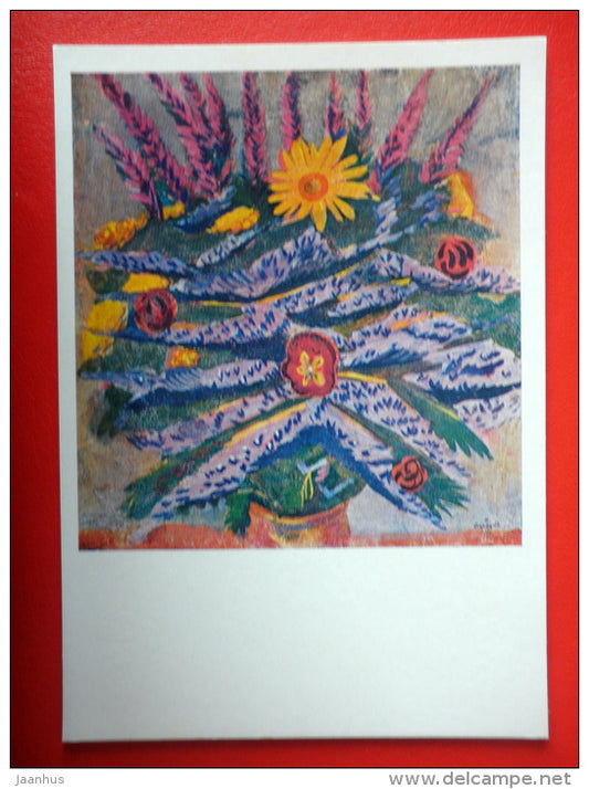 painting by Martiros Saryan . Still Life . Flowers , 1916 - armenian art - unused - JH Postcards