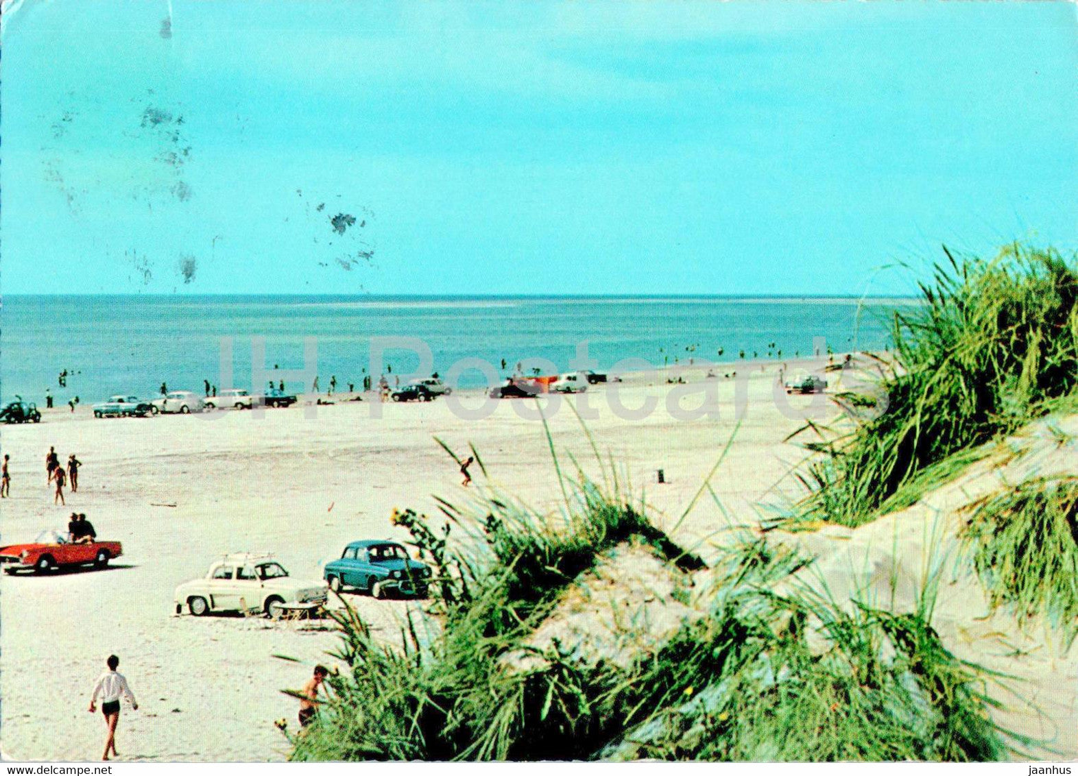 Strandparti - Fano - beach - cars - 1971 - Denmark - used - JH Postcards