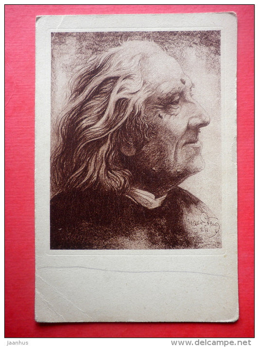 Franz Liszt - painting by W. Maertens - hungarian composer - music - 621 - old postcard - unused - JH Postcards