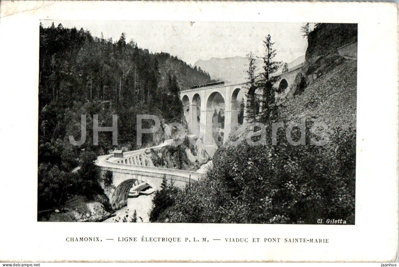 Chamonix - Ligne Electrique P.L.M. - Viaduc et Pont Sainte Marie - old postcard - France - unused - JH Postcards