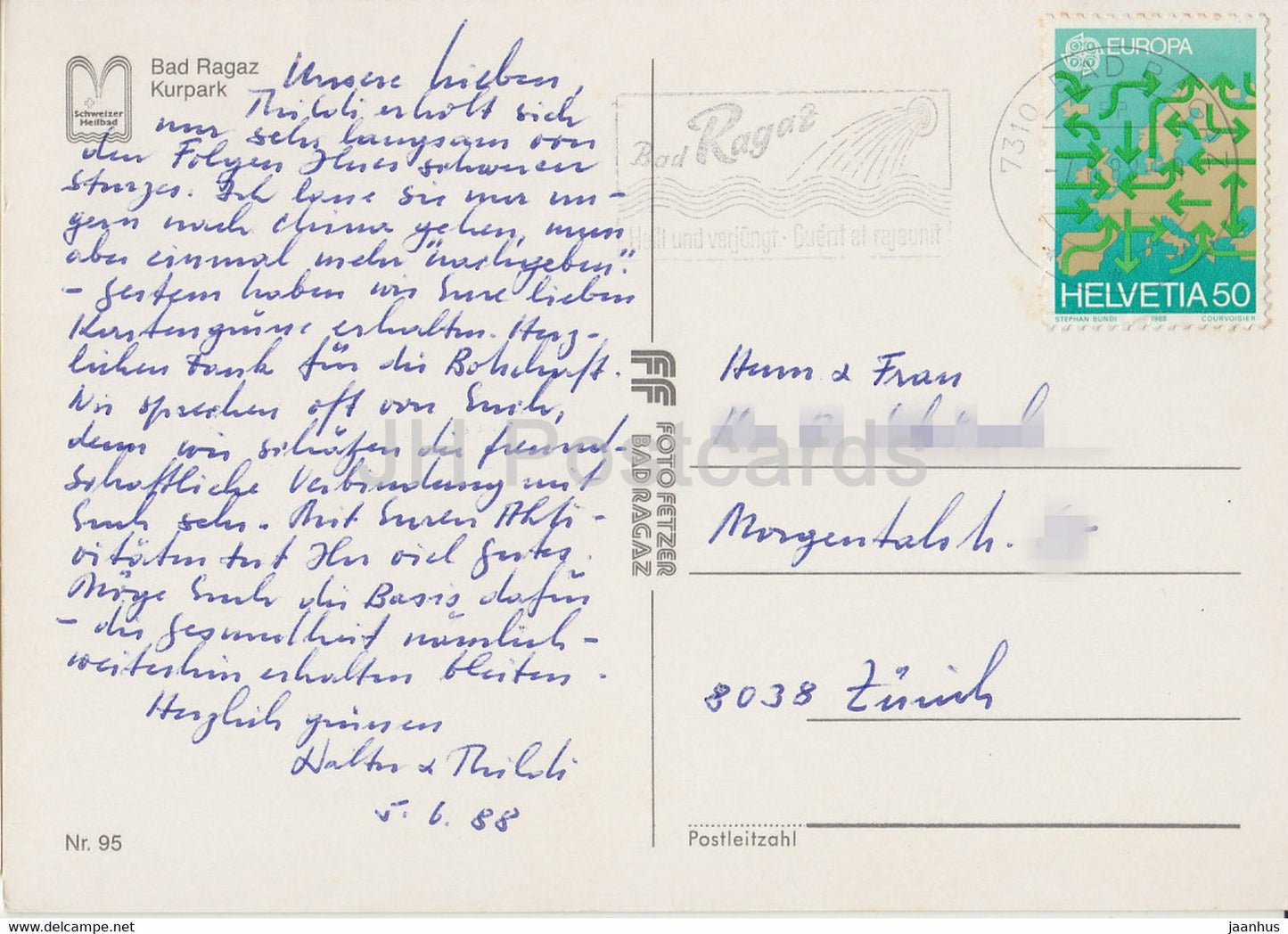 Bad Ragaz - Kurpark - 95 - 1988 - Switzerland - used