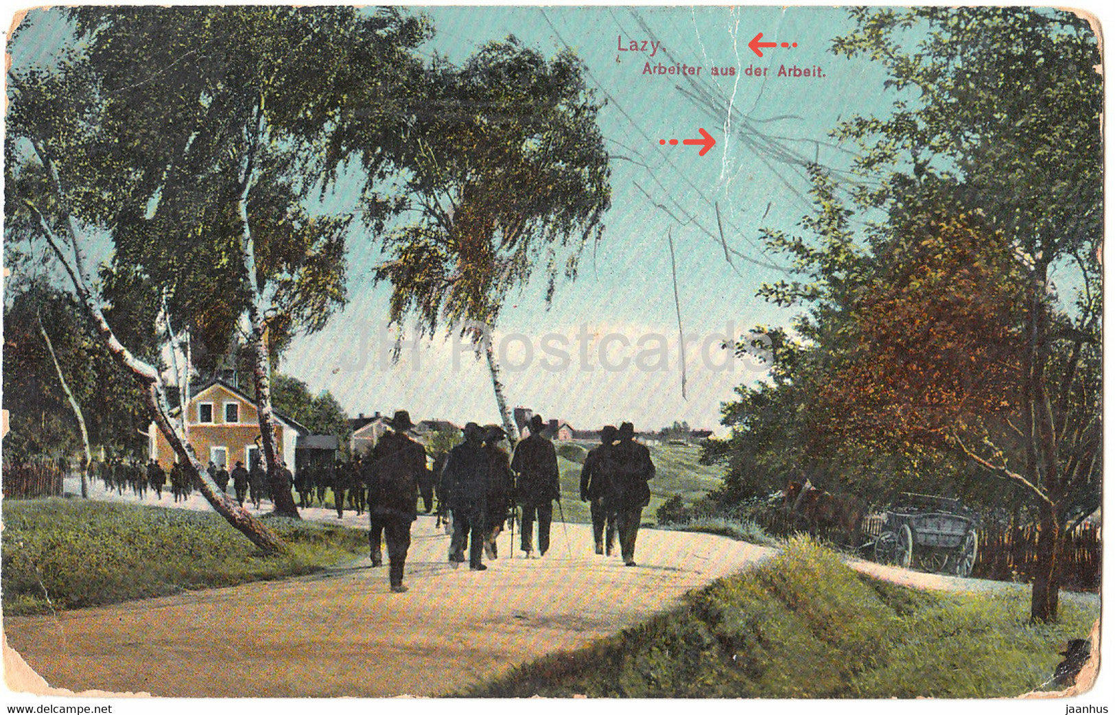 Lazy - Arbeiter aus der Arbeit - old postcard - Czech Republic - used - JH Postcards