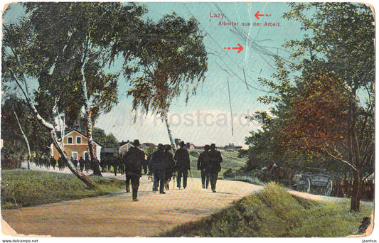 Lazy - Arbeiter aus der Arbeit - old postcard - Czech Republic - used - JH Postcards