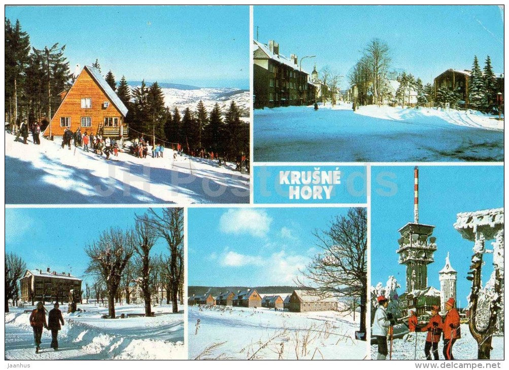 Krusne Hory - Loucna pod Klinovcem - Vejprty - Medenec - Klinovec - ski resort - Czechoslovakia - Czech - used - JH Postcards