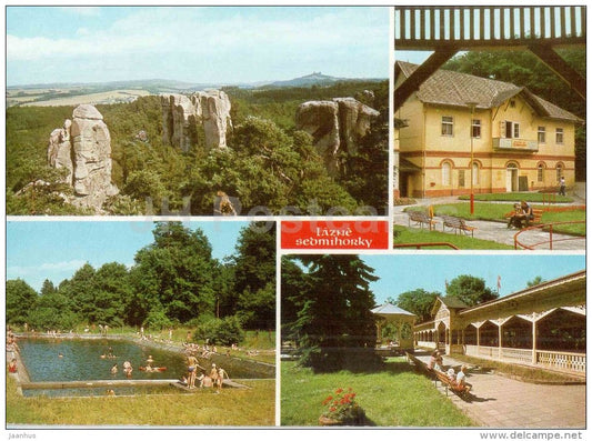 Lazne Sedmihorky - spa - swimming pool - colonnade - Czechoslovakia - Czech - used 1981 - JH Postcards
