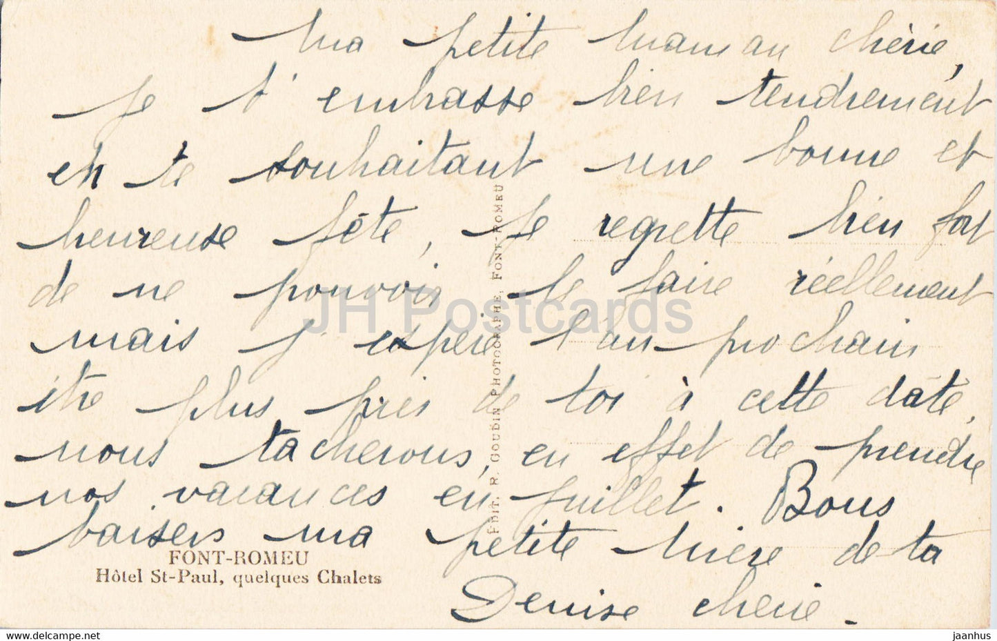 Font Romeu - Hotel St Paul quelques Chalets - alte Postkarte - Frankreich - gebraucht
