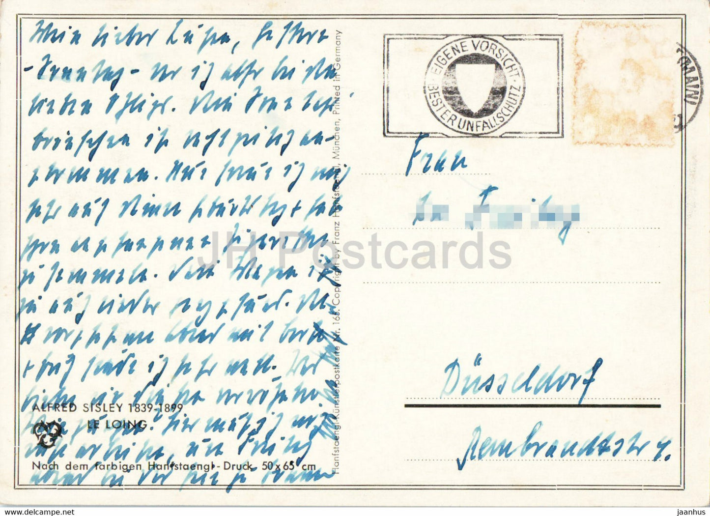 painting by Alfred Sisley - Le Loing - French art - old postcard - Germany - used