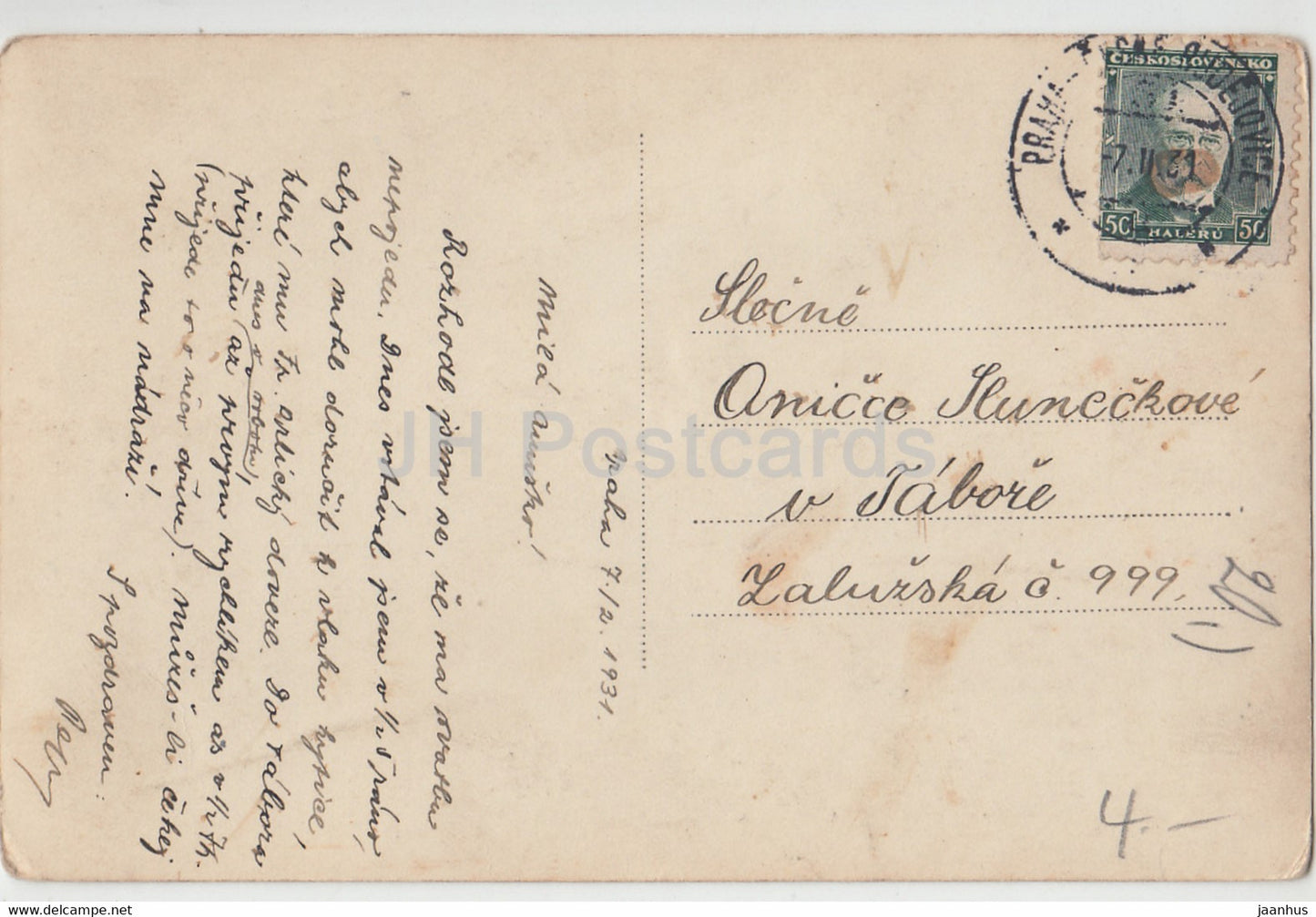 Praha - Prague - U Krizovniku - Monastère des Croisés - VKKV - 12 - carte postale ancienne - 1931 - République tchèque - utilisé