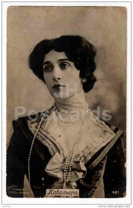 Cavalieri - italian opera singer - 481 - old postcard - Tsarist Russia - unused - JH Postcards