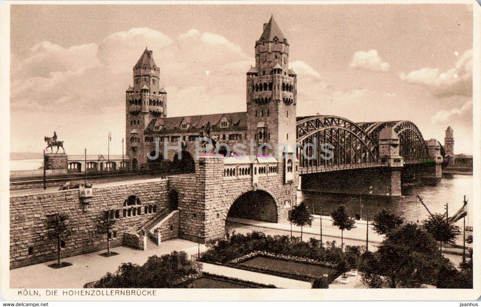 Koln - Cologne - Die Hohenzollernbrucke - bridge - old postcard - Germany - unused - JH Postcards