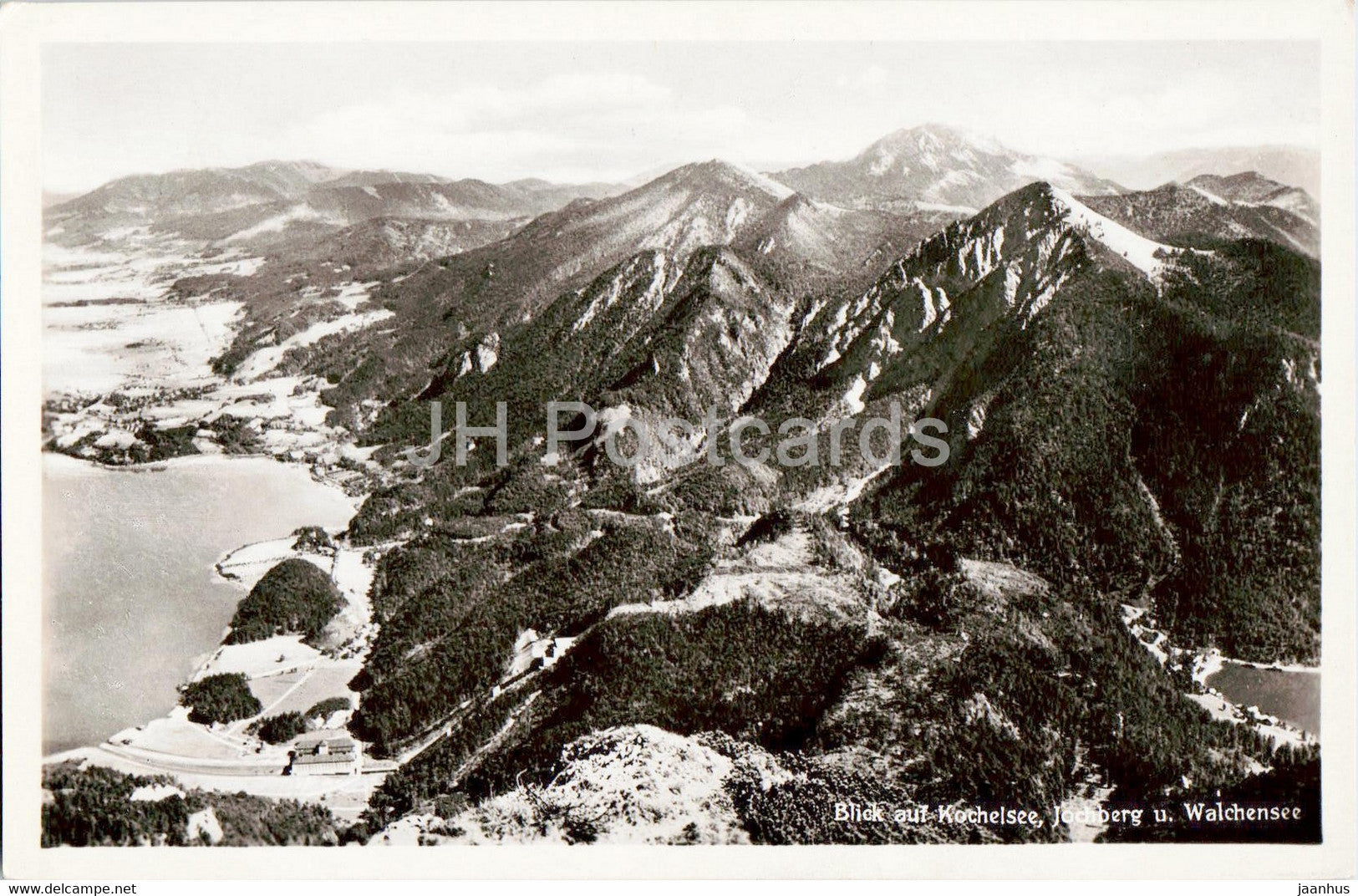 Blick auf Kochelsee Jochberg u Walchensee - old postcard - 1935 - Germany - used - JH Postcards