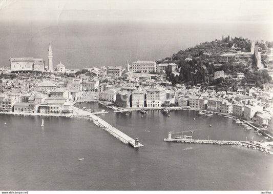 Piran - aerial view - 1964 - Yugoslavia - Slovenia - used - JH Postcards
