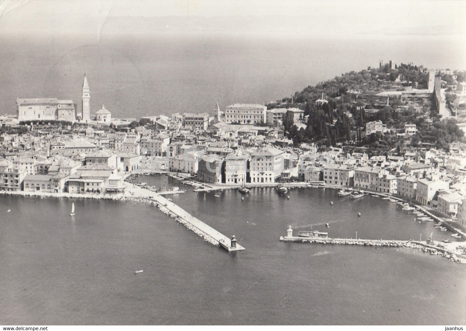 Piran - aerial view - 1964 - Yugoslavia - Slovenia - used - JH Postcards
