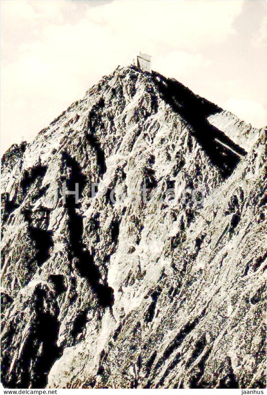 Vysoke Tatry - stanica lanovky na vrchole Lomnickeho stitu 2634 m - cable car station Slovakia - Czechoslovakia - unused - JH Postcards