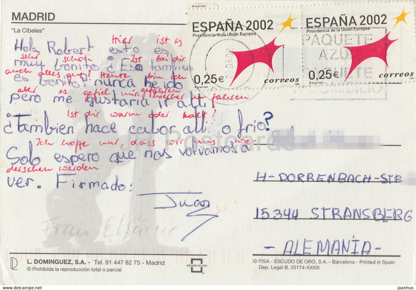 Madrid - La Cibeles - 2002 - Espagne - occasion