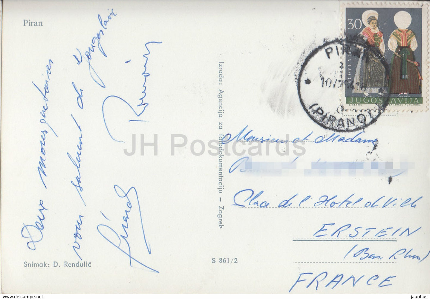 Piran - Luftaufnahme - 1964 - Jugoslawien - Slowenien - gebraucht