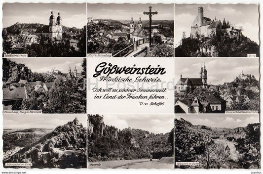 Gossweinstein - frankische Schweiz - old postcard - Germany - unused - JH Postcards