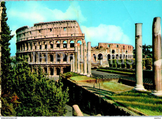 Roma - Rome - Flavios Amphitheatre or Colosseum - Anfiteatro Flavio o Coliseo - ancient world - 1963 - Italy - used - JH Postcards