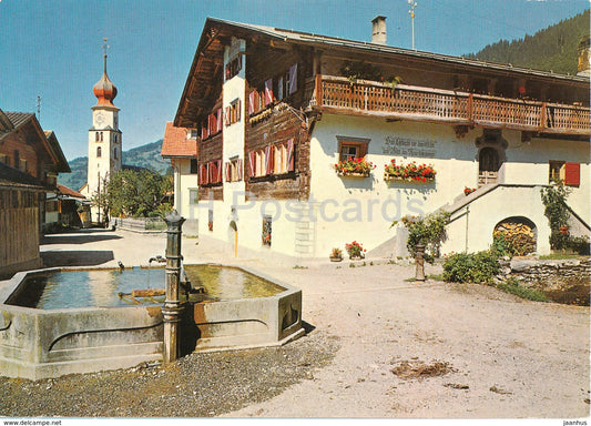 Fanas - Prattigau - Dorfbrunnen mit altem Prattigauerhaus - Switzerland - unused - JH Postcards