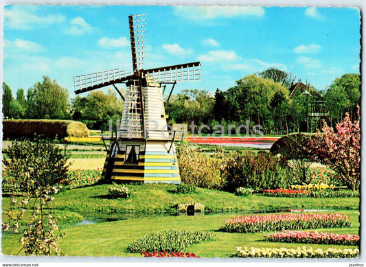 Holland - Land of Flowers and Windmills - windmill - Netherlands - used - JH Postcards