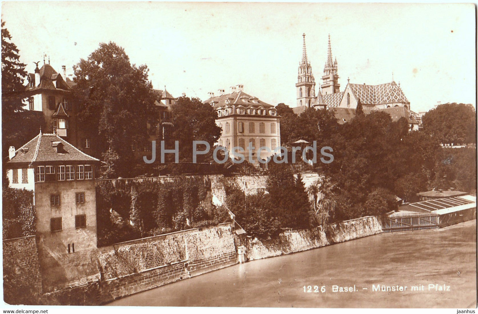 Basel - Basle - Munster mit Pfalz - 1226 - old postcard - 1929 - Switzerland - used - JH Postcards