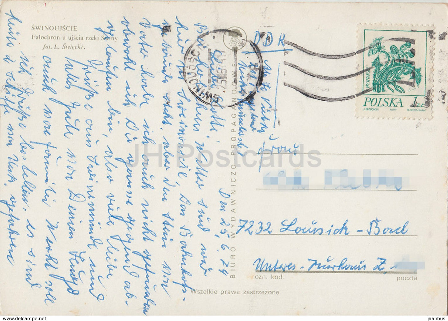 Swinoujscie - phare - navire - 1974 - Pologne - utilisé