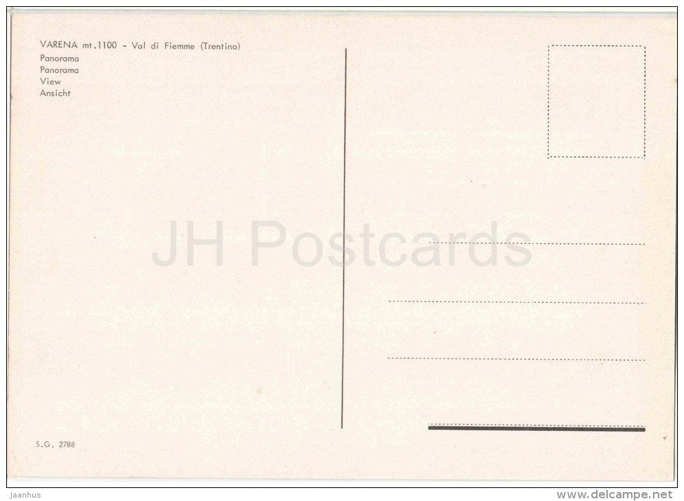 panorama - Varena mt. 1100 - Val di Fiemme - Trento - Trentino - S.G. 2788 - Italia - Italy - unused - JH Postcards