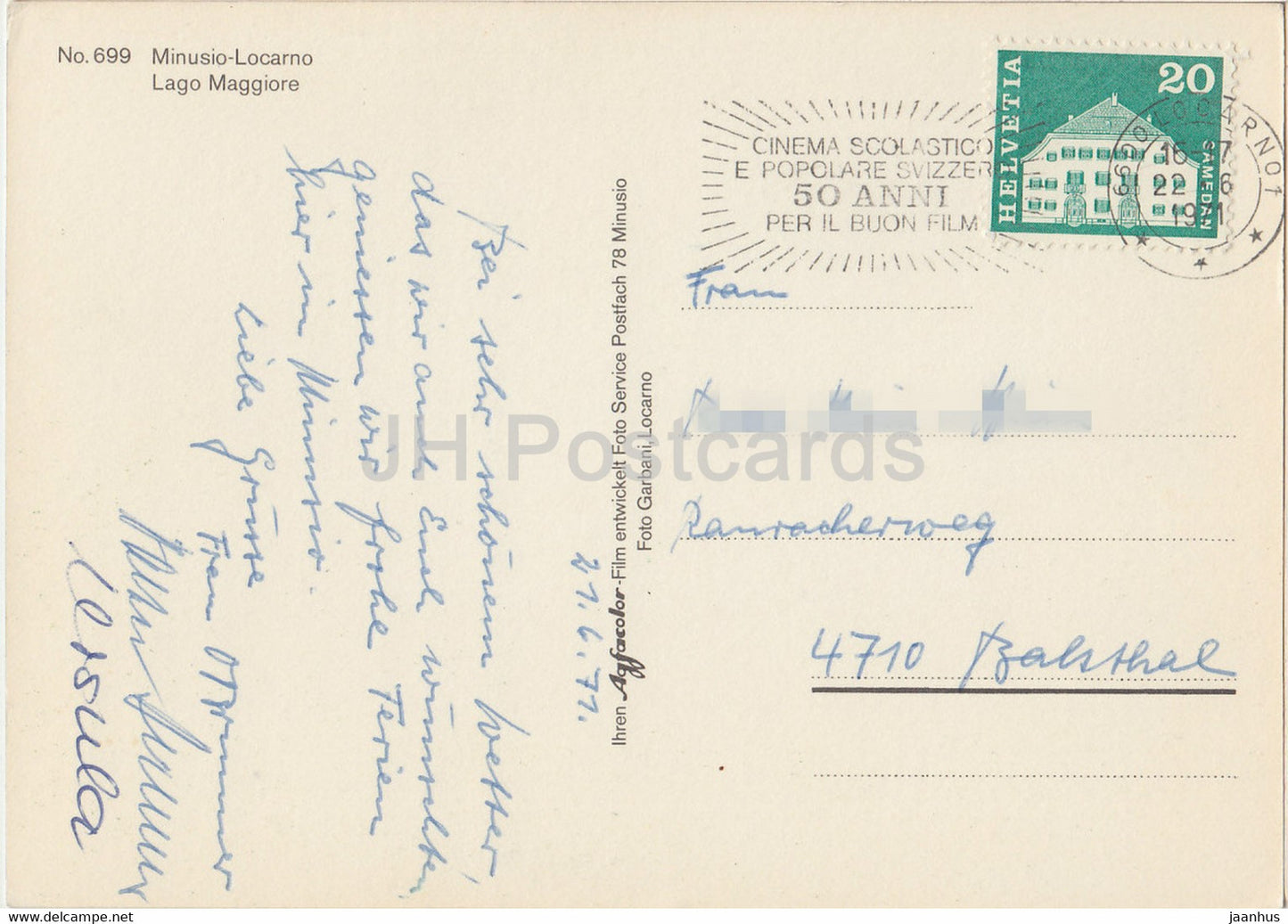 Minusio Locarno - Lago Maggiore - 699 - 1971 - Switzerland - used