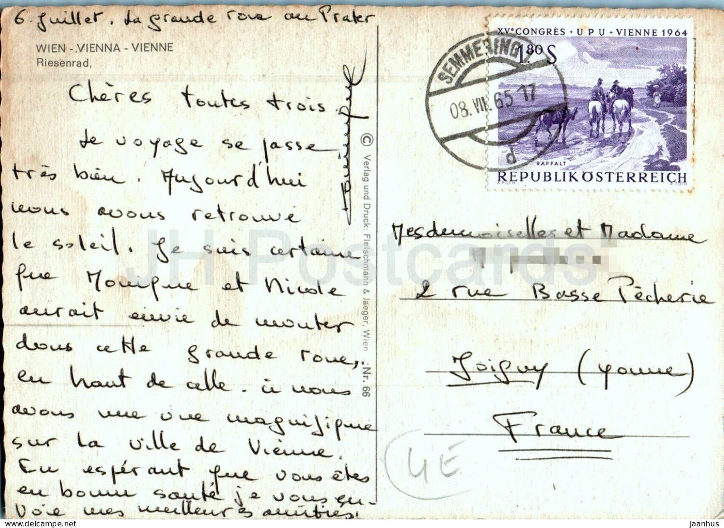 Wien - Vienne - Riesenrad - Grande Roue - 66 - 1965 - Autriche - occasion 