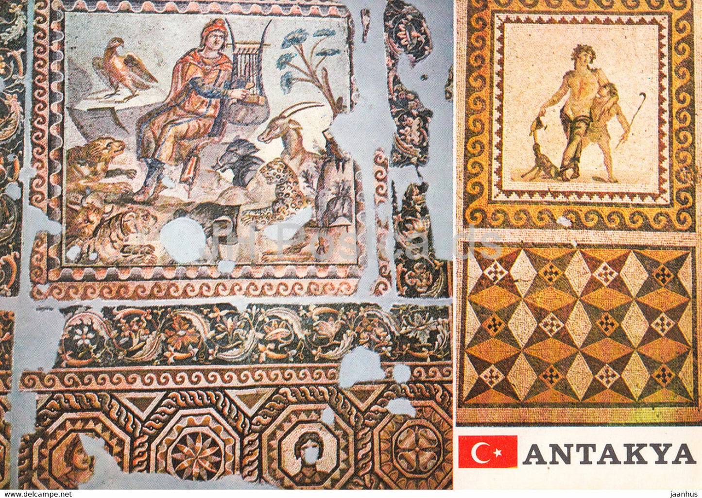 Antakya - Orpheus - mosaic - multiview - 1984 - Turkey - used - JH Postcards