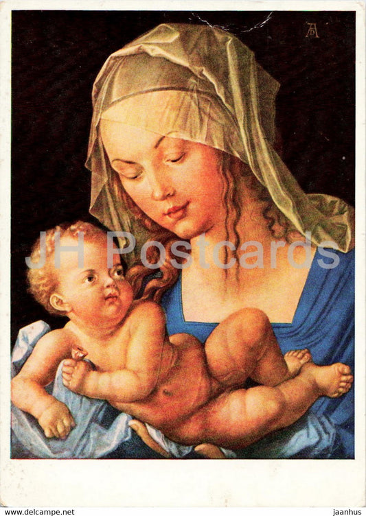 painting by Albrecht Durer - Maria mit dem Kind - Maria with Child - German art - Germany - used - JH Postcards