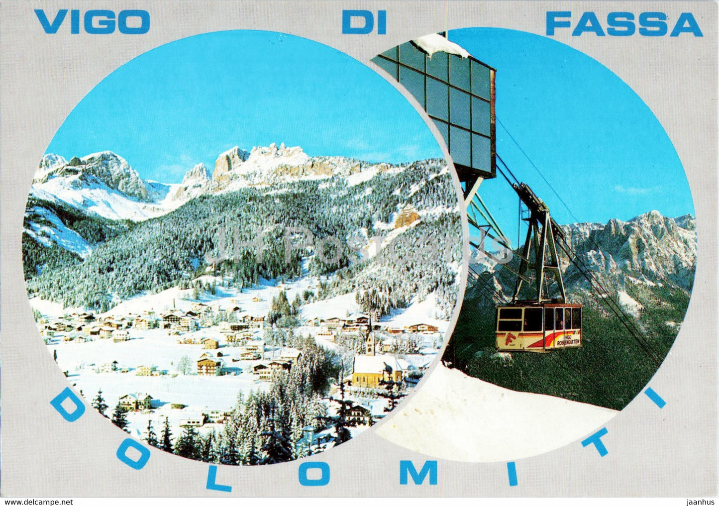 Vigo di Fassa - Dolomiti - cable car - multiview - 53.040 - Italy - unused - JH Postcards