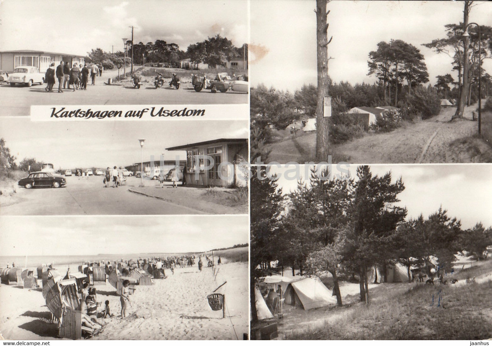 Karlshagen auf Usedom - beach - camping - car - Germany DDR - unused - JH Postcards