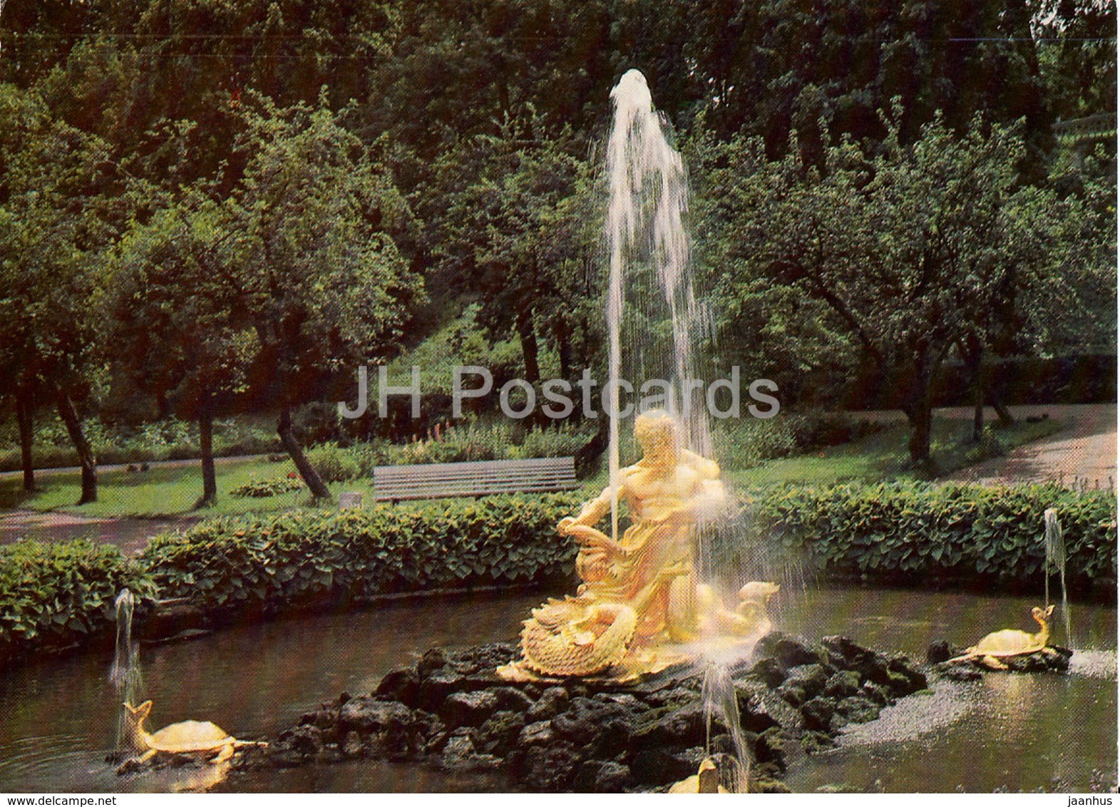 Petrodvorets - The Triton Fighting a Sea Monster fountain - fountains - 1983 - Russia USSR - unused - JH Postcards