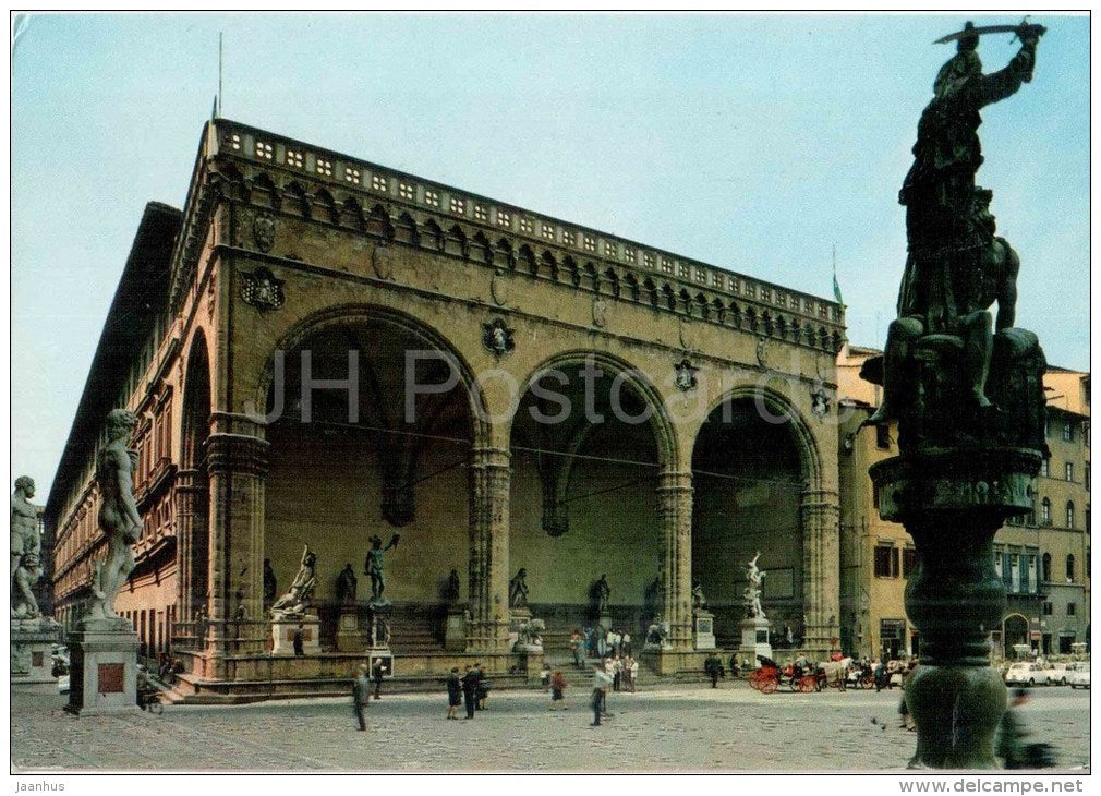 Piazza Signoria , Loggia dell`Orcagna - Firenze - Toscana - 214 - Italia - Italy - sent from Italy to Austria 1969 - JH Postcards