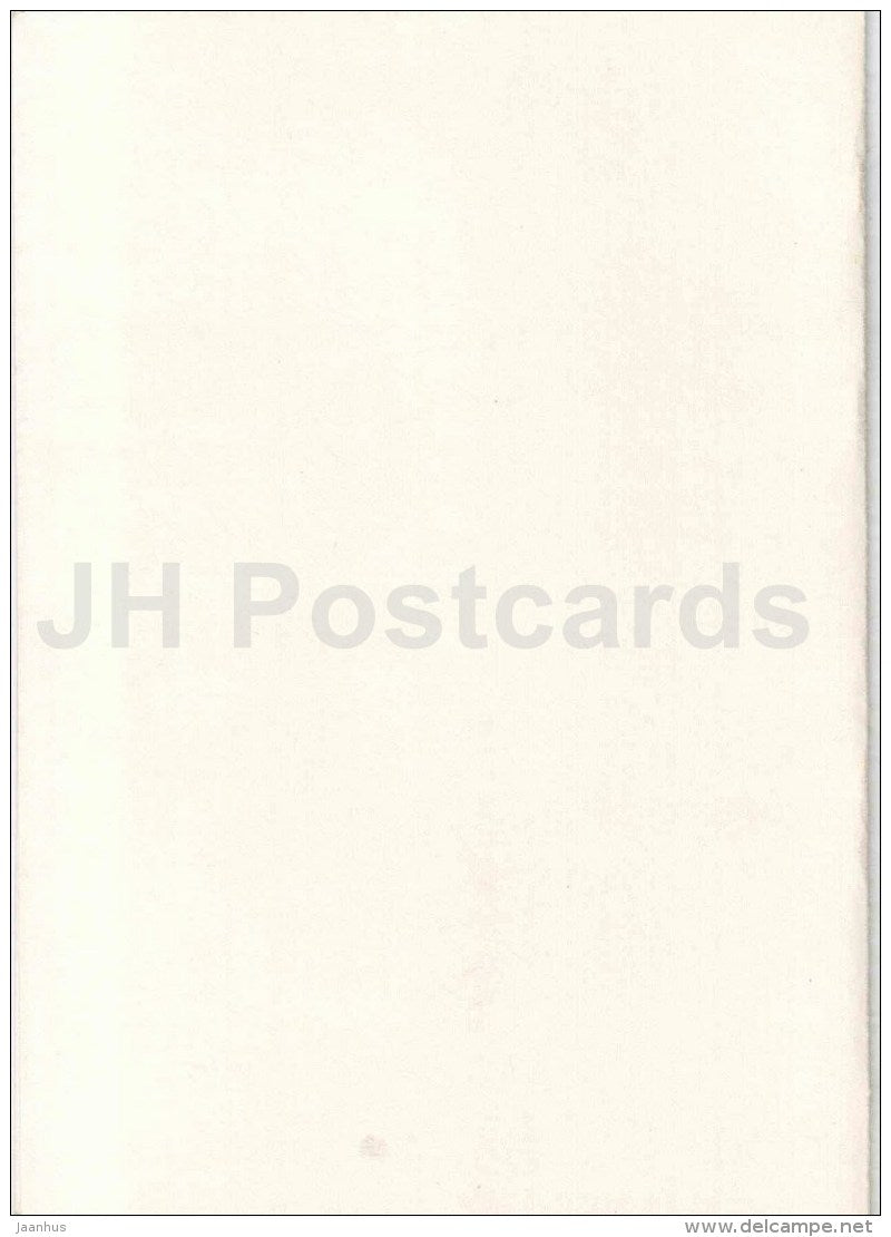 New Year greeting card - deer - horseshoe - winter house - 1970 - Estonia - used in 1992 - JH Postcards